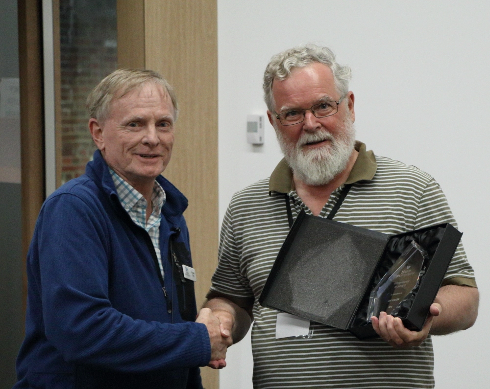 Photo of Ian Wilson receiving the 2016 Annual Award